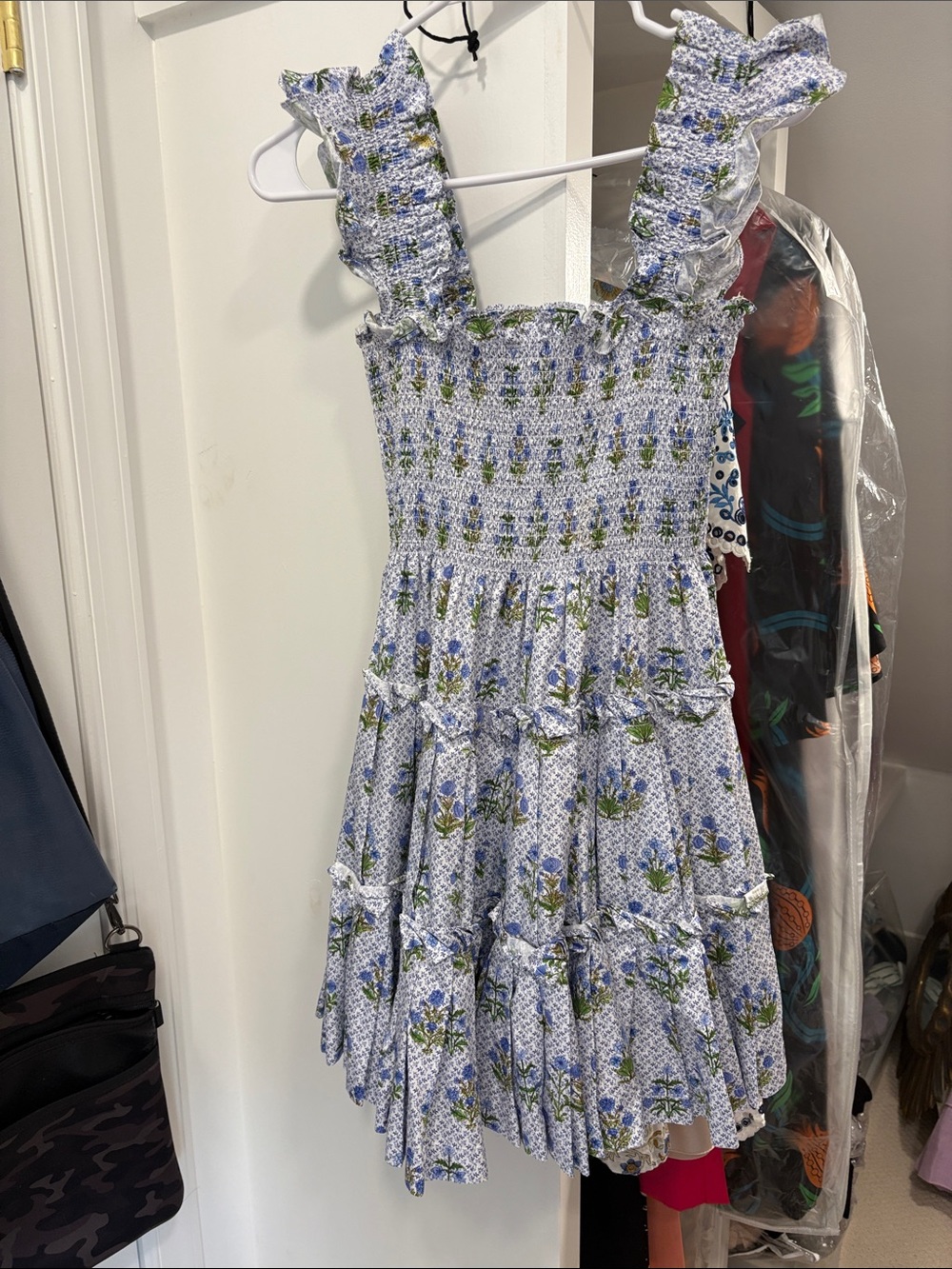 Hill House Charlotte Nap Blue Floral Dress Mini Size Small